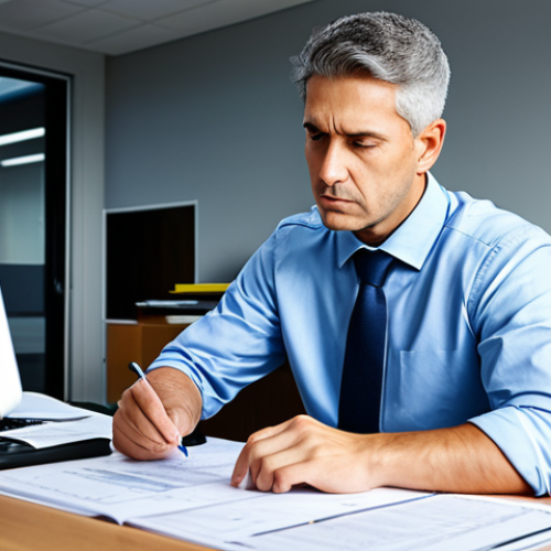 Home 11 A focused professional, an adult male engineer, in a modest business shirt, sits at a clean, well-organized desk. He is intently studying a detailed electronic certification results report, which includes charts and breakdowns. His expression shows deep concentration and analytical thought. The background is a modern, brightly lit office environment, suggesting an atmosphere of learning and assessment. The scene conveys diligence and the pursuit of knowledge. fully clothed, appropriate attire, professional dress, safe for work, appropriate content, professional, modest, perfect anatomy, correct proportions, natural pose, well-formed hands, proper finger count, natural body proportions, high-quality, sharp focus.