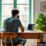 Home 20 전자기기 시험 전날 최종 정리법 - A well-organized study space in a modern French apartment, with a bright, airy room featuring a larg...